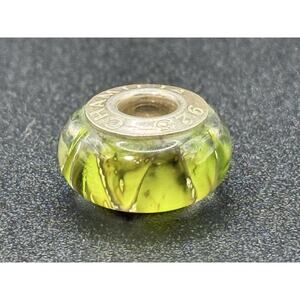 Chamilia Designer Sterling Silver Green Art Murano Glass Charm P19